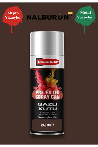 Colorium K7 Ral Renkleri 400 Ml Özel Doldurulmuş Selülozik Mat Sprey Boya Ral 8017 Çikolata