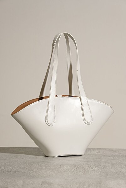 Çantacımstore Geantă Shopper pentru femei cu aspect piele albă