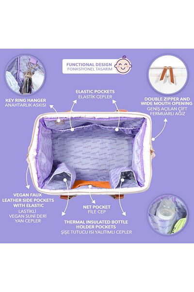 Milk & Moo Milk&Moo Wickeltasche Auslaufsicher Baby Reisetasche Béžová