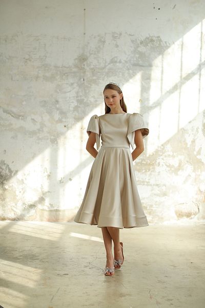 minel aşk Midi Length Satin Dress