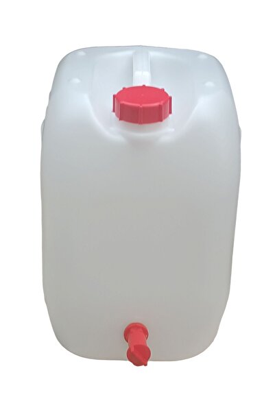 POLATLI OTO AKSESUAR 20 Litre Kalın Sanayi Tipi Musluklu Bidon Beyaz