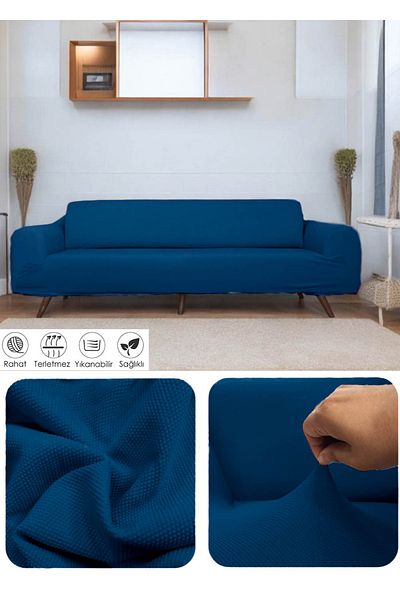 riselerhome Riseler Honeycomb Fabric Lycra Husă elastică flexibilă lavabilă pentru scaun 3 locuri