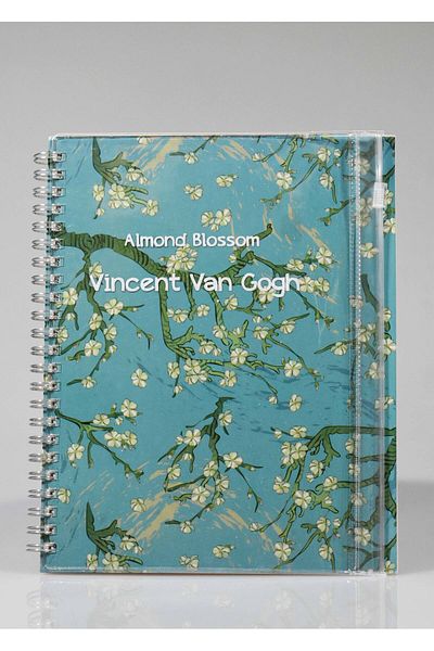 4nio Van Gogh Almon Blossom - Caiet cu copertă de geantă
