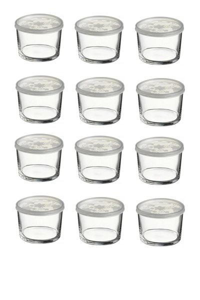 Paşabahçe Glass Storage Container with Lid 12 Pieces Breakfast 220cc Fma07064