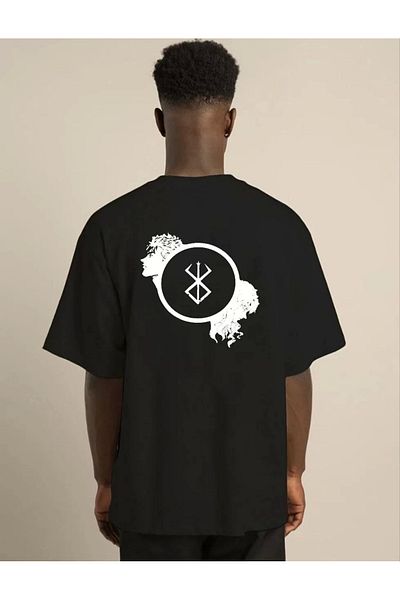 Mirage Black Unisex Oversize Crew Neck Printed T-Shirt