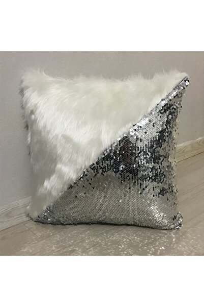 YILMAZHOME Pullu Peluş Üçgen Kırlent Kılıfı