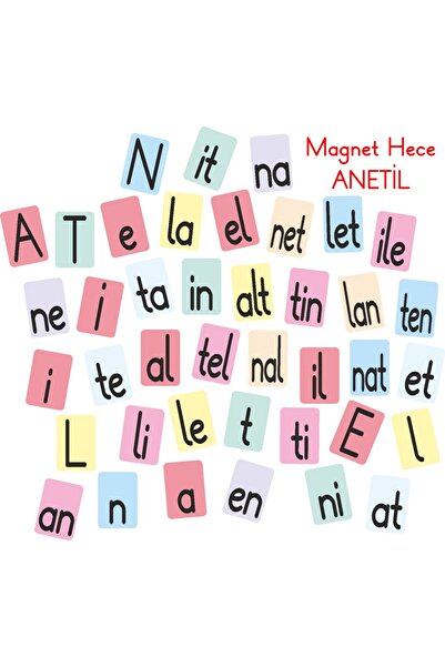Okhool Anetil Magnet Heceler - Yeni Müfredat - 1.Grup Sesler 40 Adet