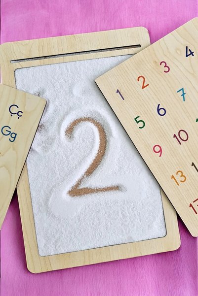 Genel Markalar Ahşap Yaz Sil Tahtası Alfabe Sayılar Montessori Öğrenme Eğitici Oyuncak