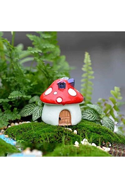 2-Piece Round Mushroom House Planter Bottom Ornament Terrarium Object Miniature Object Terrarium Materials
