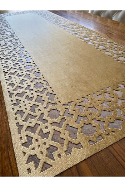 NURHAN HOME COLLECTION Ορθογώνιο Seljuk Model Gold Color Table Runner
