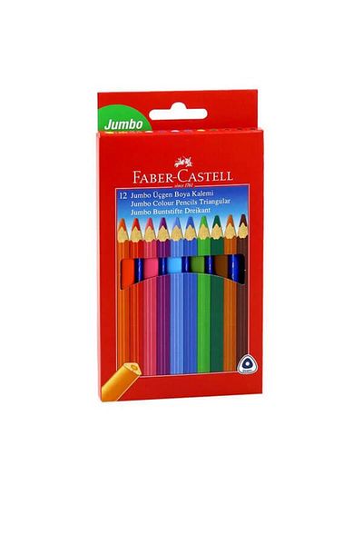 Faber Castell Fc Jumbo Triangle Dry Paint 12 Color Cardboard Box ( 5171116615 )