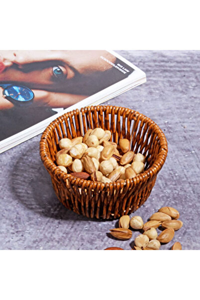 Kosova 4 Adet Rattan Hasır Küçük Çerezlik 10cm