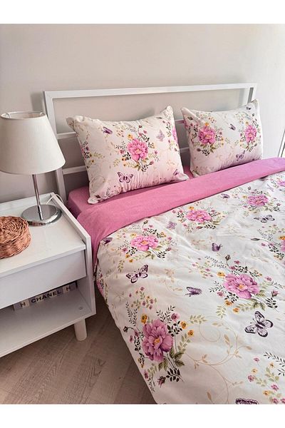 üntaş Single Double Sided Duvet Cover and Pillowcase Set