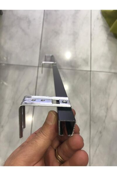 özdeğer home 125 Cm Duvara Montaj Tek Kanallı Alüminyum Korniş Duvar Modeli Perde Rayı Duvara Monte Tekli Korniş