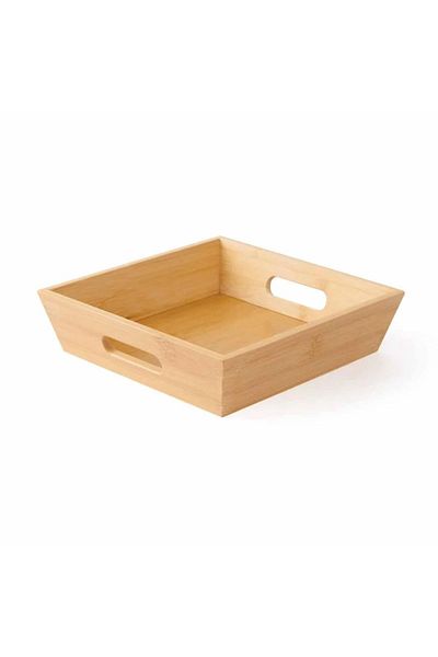 ELZEY HOME Bamboo Square Bread Box 20x20x6 cm