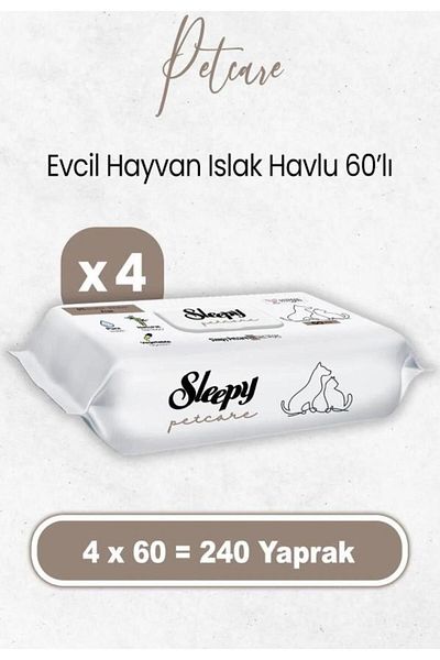 Sleepy Petcare Wet Care Towel 4x60pcs