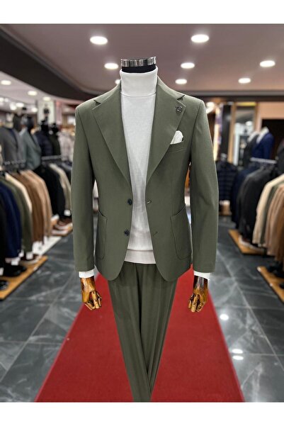 Terziayhan haki yeşili slimfit spor takım elbise