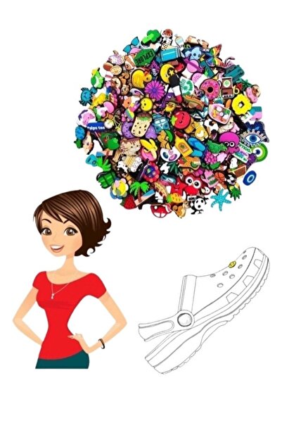 MAZEN 6 Adet Kadınlara Özel Crocs Terlik Süsü (karışık Gönderim) Tüm Terliklere Uyumlu