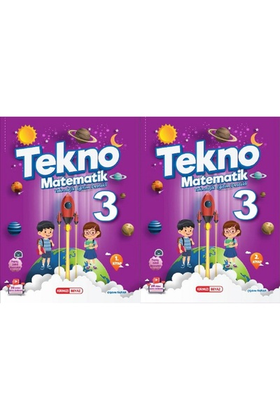 Kırmızı Beyaz Yayınları 3. Sınıf Tekno Matematik 3 (1.Dönem ve 2.Dönem) 2 Kitap