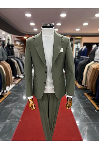 Terziayhan haki yeşili slimfit spor takım elbise