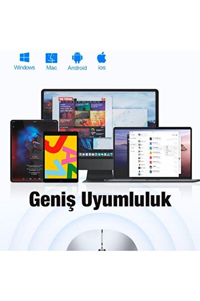 Polhammobile Polham 2.4Ghz Ultra Sessiz Şarjlı Ergonomik Kablosuz Magic Mouse, Apple, Microsoft Uyumlu Mouse