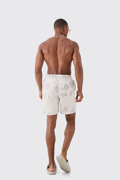 coho moda Men's Swim Shorts - Water Repellent Pattern, Single Pack