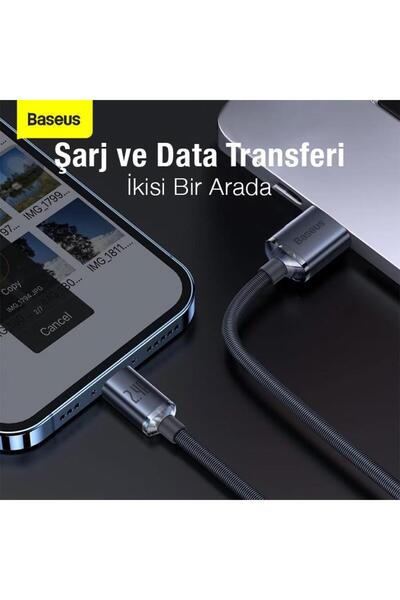Baseus Super Şarj 1.2mt Güçlendirilmiş Kablo Iphone Şarj Kablo Iphone 11 12 13 14 Pro Max Şarj Kablo