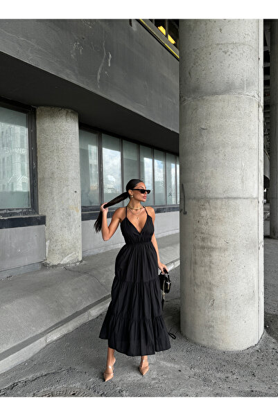 Ekim Store Φόρεμα Maxi με λουράκι - Λεπτομέρεια Flounce