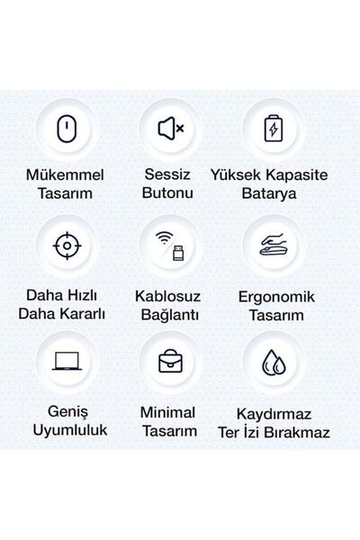 Polhammobile Polham 2.4Ghz Ultra Sessiz Şarjlı Ergonomik Kablosuz Magic Mouse, Apple, Microsoft Uyumlu Mouse