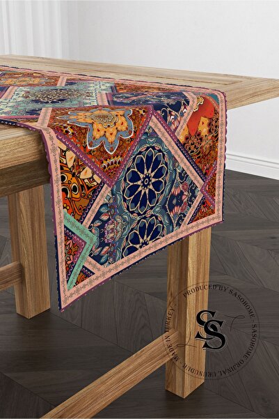 Saso Runner imprimat digital cu model Mandala mozaic