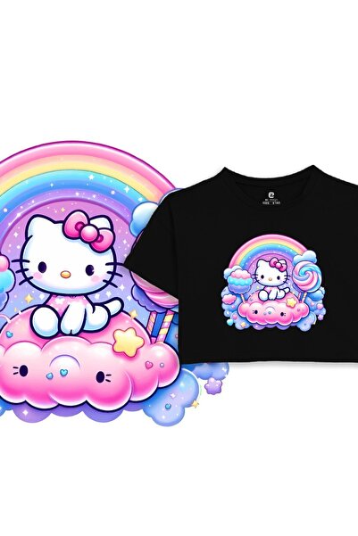 EZ Design Hello Kitty Baskılı Crop Tshirt