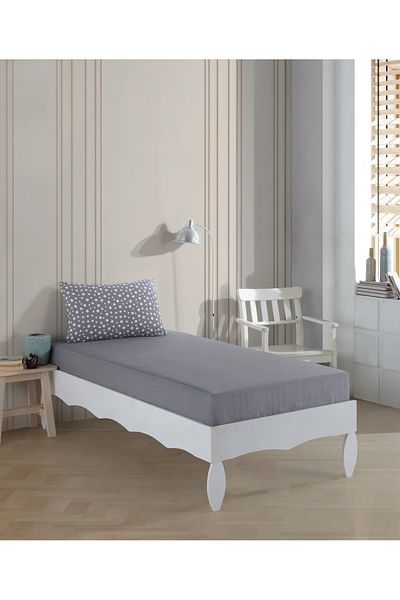 uykulife home collection Uykulife Gray Starry Single Elastic Sheet Set