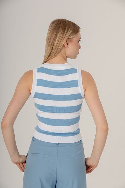 İLKCET MODA Γυναικεία πλεκτά ριγέ Crop