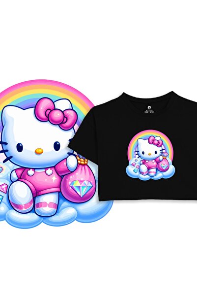 EZ Design Hello Kitty Pattern Crop T-Shirt