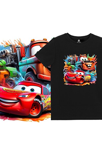 EZ Design تي شيرت مطبوع عليه سيارات لايتنينج ماكوين