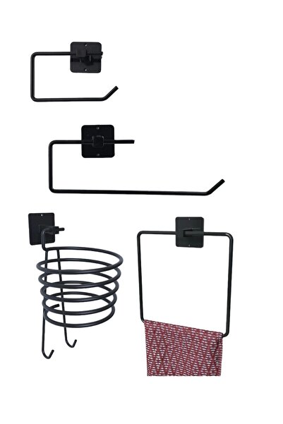 Patulya Aksesuar ورق تواليت لاصق + منشفة ورقية + منشفة مربعة + مجموعة حامل مج...