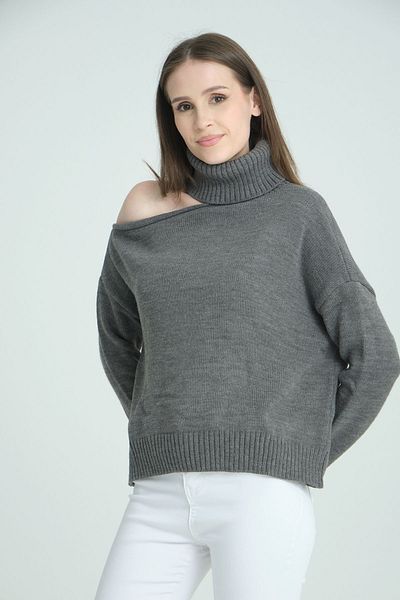 İLKCET MODA Pulover oversize cu umeri înalți