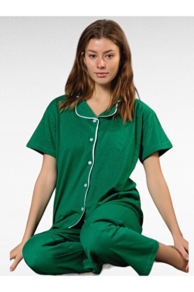 Ercan Γυναικείο Σετ Πυτζάμες με Κουμπιά Μπροστά