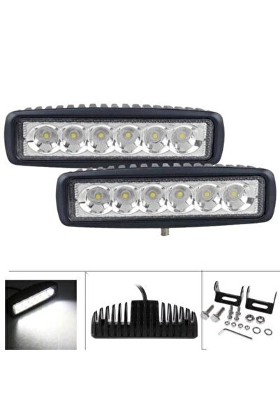 Carub 6 Ledli 18w Metal Kasalı Off Road Gündüz Farı Sis Farı Lambası 1 Adet