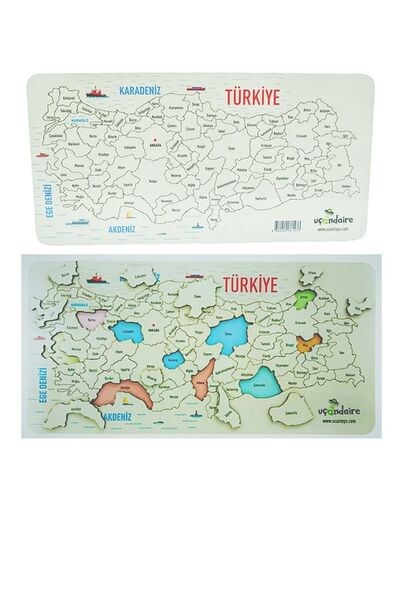 Uçandaire Large Türkiye Map Wooden Puzzle 41*21 Cm