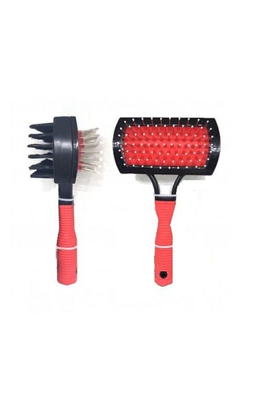 AKC Feather Catcher Comb Double Sided Cat Dog Comb Double Sided Red