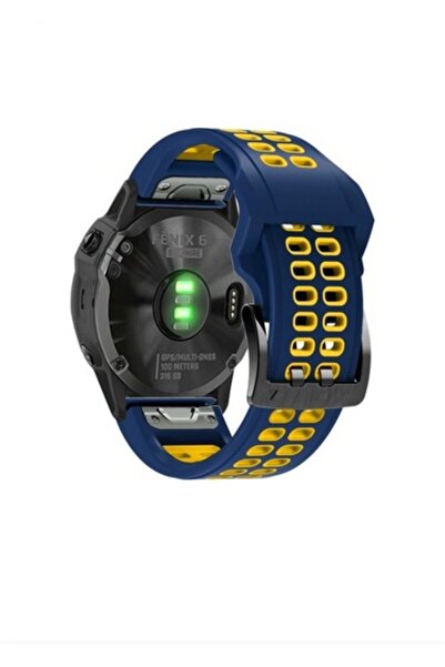 Markacase Garmin quatix 6 (22mm) Hızlı Bırakma Çift Sıralı Silikon Saat Kordonu
