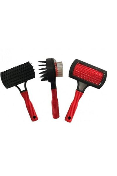 AKC Feather Catcher Comb Double Sided Cat Dog Comb Double Sided Red