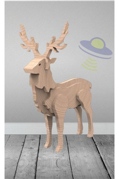 Uçandaire Wooden 3d Jigsaw Puzzle 13 Pieces Fallow Deer