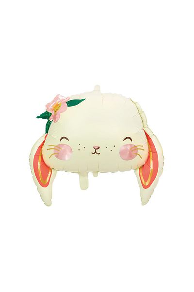 Parti Station 3 Year Old Rabbit Cute Balloon Set - Woodland Animals Concept, Cream Color