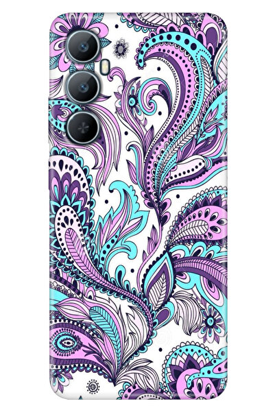 realme C65 Kılıf UV-Color Telefon Kılıfı C65 Baskılı Mavi Mandala