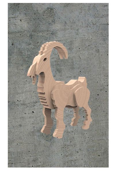 Uçandaire Wooden 3d Jigsaw Puzzle 12 Piece Goat