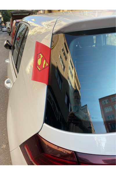 Quart Aksesuar Superman Oto Bayrağı Araba Flama Araç Etiket