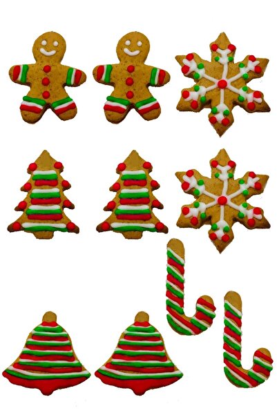 PartylandTR 15 Adet Gıngerbread (ZENCEFİLLİ KURABİYE) , Yılbaşı Kurabiyesi