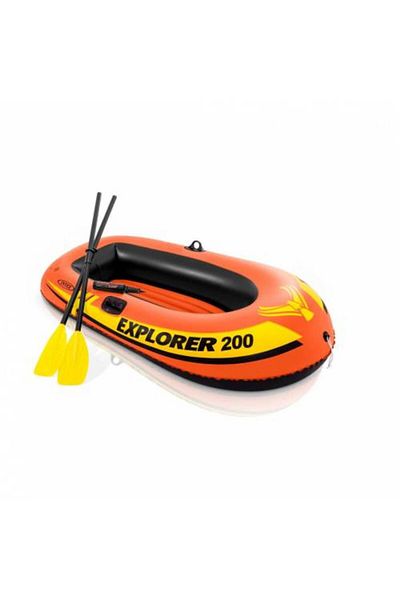 Intex طقم قارب قابل للنفخ Explorer 200 - مضخة مجداف، 95 كجم، 185x94x41 سم